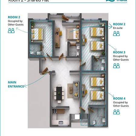 F8-2 Bedroom Ensuite Kwatera prywatna